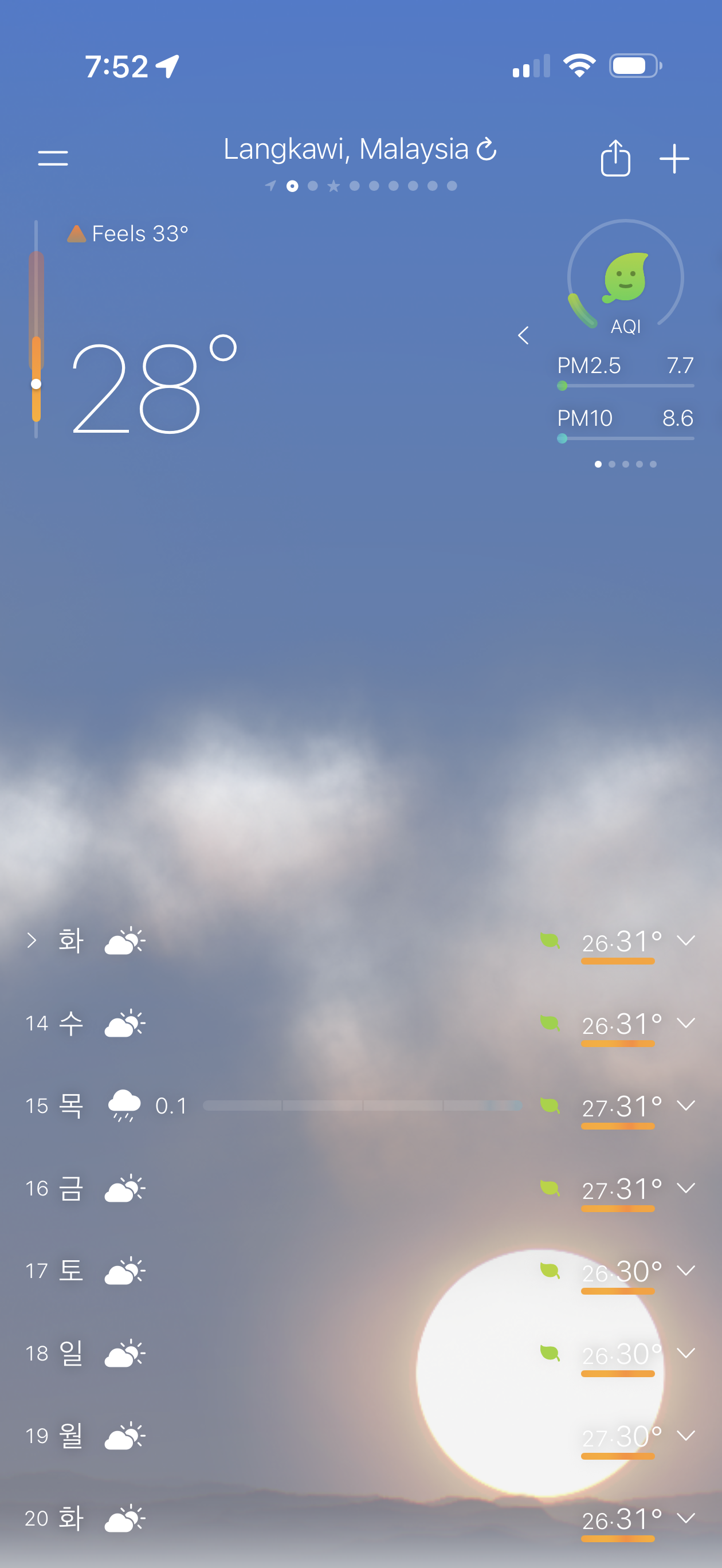 Flowgraphy: Weather product screen detail